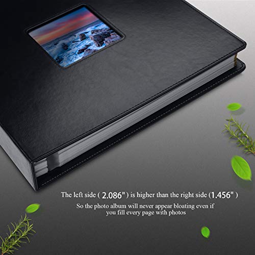 1DOT2 Photo Album Self-Adhesive, 100 Pages Sticky Page, Leather Cover, Magnetic Scrapbook Family Albums for Christmas Gifts, Birthday Wedding Memory Photo Book 4X6, 5X7, 6X8 8X10 Big Black - Thumbnail 4