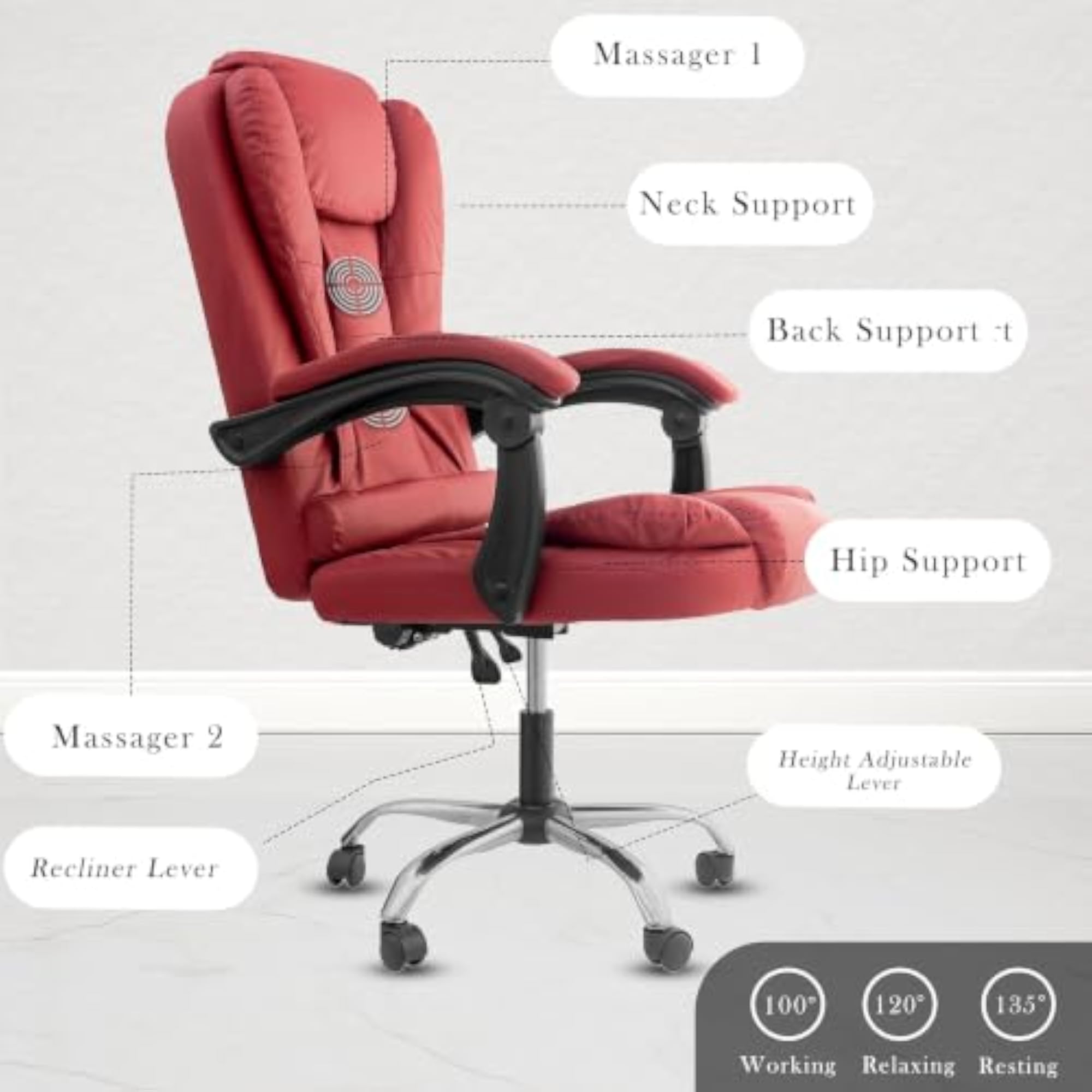 Italia Premium Leatherette Office Chair for Work