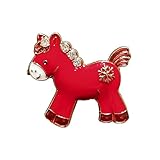 Shnmersy 馬 ブローチ 合金+ラインストーン うま ピンバッジ 2026年 午年 干支 萌えグッズ 動物 ブローチ 年賀状 開運 風水グッズ 新年 レディース メンズ ジュエリー ギフト