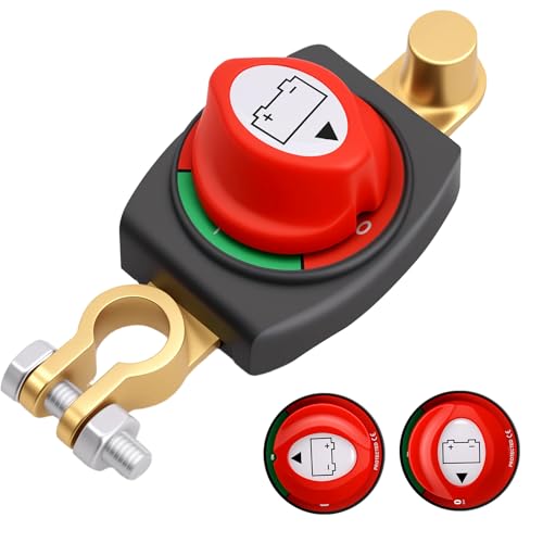 RUIZHI Desconectador de Bateria Coche, 12 V/24 V/48V 270A Desconectador de Bateria, ON-OFF Kill Switch para Coche, Moto, Barco, Marina y Caravana