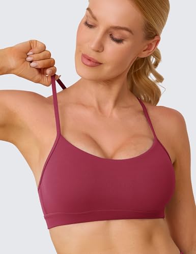 Image of BAYDI Clouduxi Y Back Sports Bra for Women - Padded Racerback Spaghetti Strap Low Impact Workout Yoga Bra, A-C Cups