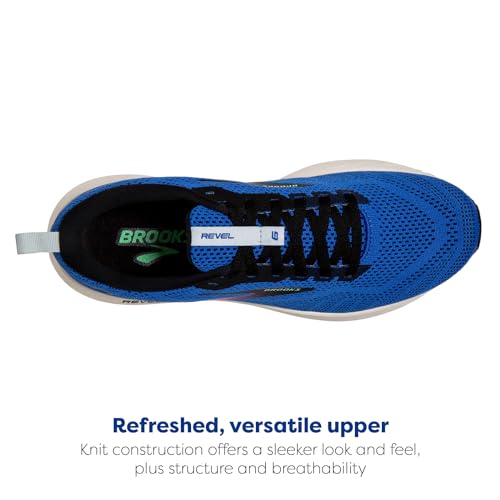 Brooks Brooks Men’s Revel 6 Neutral Running Shoe - Victoria Blue/Black/Spring Bud - 11.5 Medium
