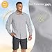 33,000ft Funktionshemd Herren UPF50+ UV-Schutz Langarm Hemd Atmungsaktiv Button-Down-Hemd Outdoor Sportliches Freizeithemd Angelhemd Für Männer Silber Grau XL