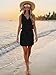 SAUKOLE Womens Sleeveless T Shirt Dresses Casual Cute Floral Print Short Dress Summer Fashion Front Pockets