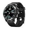 Tinwoo Smart Watch for Android/iOS Phones,46mm Support QI Wireless Charging,Bluetooth Health Tracker with Heart Rate Monitor,Smartwatch for Women Men, 5ATM Waterproof (22mm TPU Band Black)