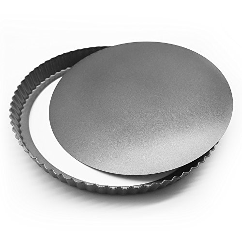 HOMOW Nonstick Heavy Duty Tart Pan With Removable Bottom, Removable Loose Bottom Quiche Pans, Pie Pan (11
