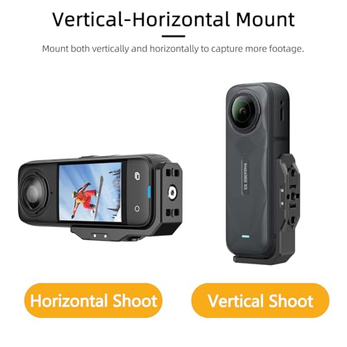 Image of Horizontal Mount Bracket for Insta 360 X5 Accessories | L Bracket with 1 /4 inch Screw Hole and Foldable Interface Adapter for Insta 360 X5 Mount