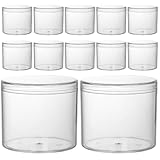 VOSAREA 15 Stück Vorratsgläser aus Kunststoff Rund Transparent mit Deckel Luftdichte Frischhaltedosen für Getreide Müsli und Honig Wiederverwendbare Lebensmittelbehälter für Küche