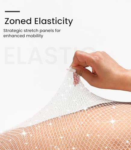 Image of Plus Size Fishnet Tights Sparkle Stockings Glitter Pantyhose High Waist Fine Mesh Stockings Value Pack of 2