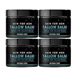 Crema facial para hombres, bálsamo para el cuello, crema hidratante a base de sebo para una hidratación profunda, realza el brillo natural, fórmula no grasosa, crema de día o de noche seca y nutritiva