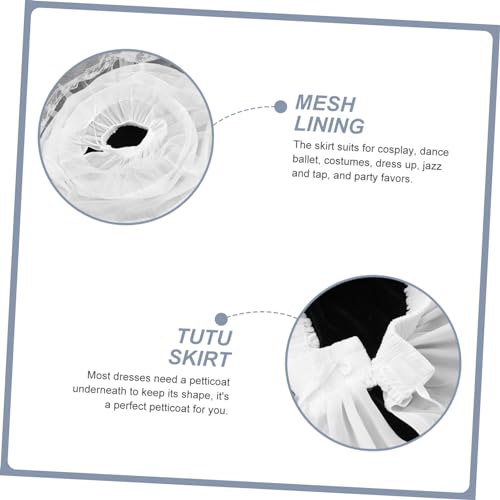 Boy Girl Petticoat Underskirt Lace Mesh Lining for Wedding Dress Fluffy Skirt for Dance Cosplay and Parties Comfortable Elastic Dress Showing White4