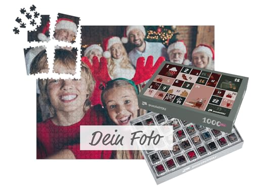 Persönlicher Puzzle Adventskalender - mit eigenem Bild als Fotopuzzle personalisierbar 1000 Puzzleteile passend vorsortiert jeden Tag ein passendes Puzzlesegment