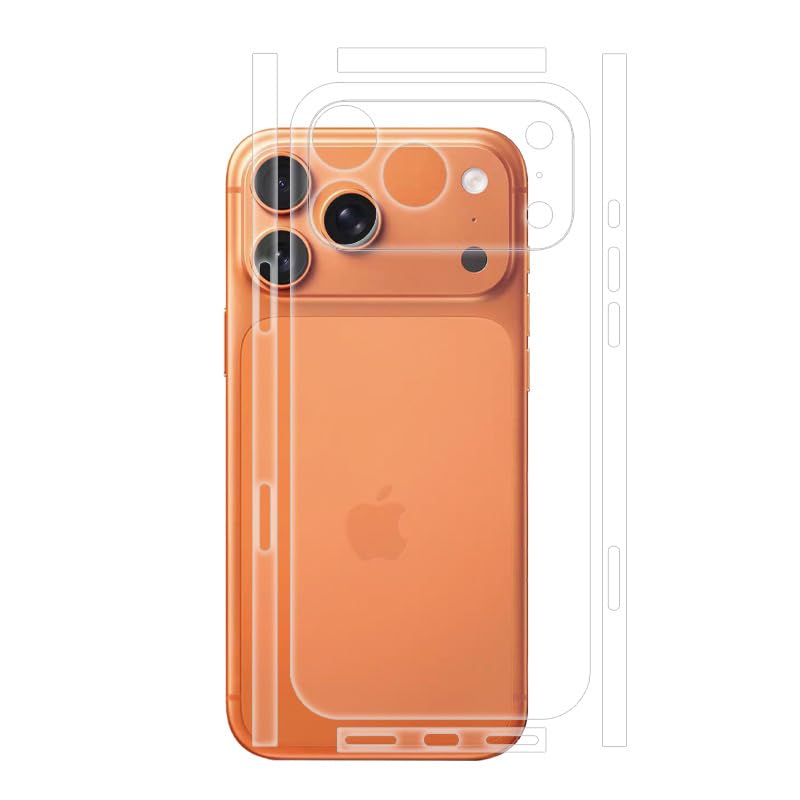 QWFORQW [2 Pack Back Screen Protector for iPhone 17 Pro Max, Not Glass Hydrogel Protector Film Ultra-Thin Full Wrapped Edge Transparent (Frosted)