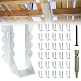 Deckit 30 Pack 2x6 Joist Hanger 18 Gauge - Heavy Duty Galvanized Face Mount Joist Hangers Wood Connectors with Screws, Hurricane Rafter Ties & Deck Brackets for Pergola, Floors, Ceilings (Silver)