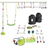 ✅EINFACHE MONTAGE: Das Ninja Slackline Set ist sehr einfach aufzubauen. Es kann im Garten, Spielplatz, Pool, Camping und zu Hause verwendet werden. Inklusive Baumschutz und Tragetasche