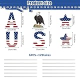 Quimoy 4th of July Decorations Outdoor, 6Pcs Large Independence Day Yard Signs with Stakes, Waterproof USA Letter July 4th Decorations for Outside, 4th of July Yard Signs