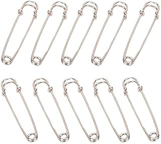 10pcs Sliver Strong Metal Heavy Duty Knitting Holder Safety Blanket Pins for Jewelry Crafts Blankets Crafts Skirts Kilts Brooch Making(2")
