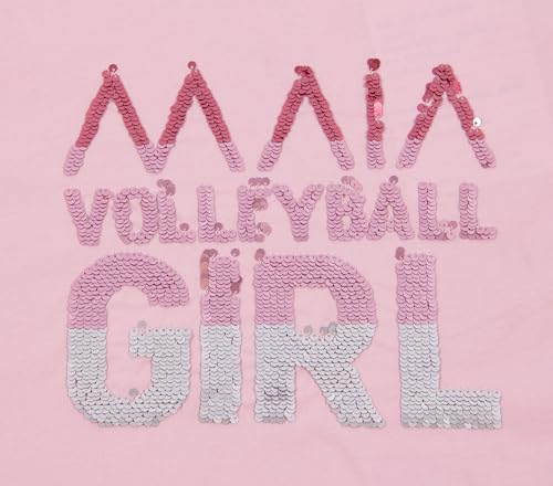 Image of KlothoMAIA Volleyball Graphic T-Shirt Girls' Sequin & Print T-Shirt - Sparkle, Style & Everyday Comfort