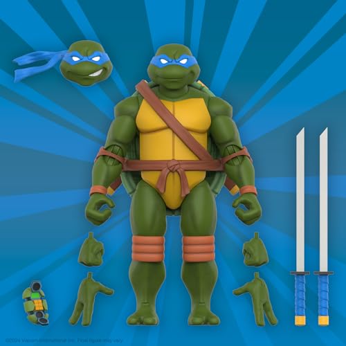 Super7 ULTIMATES! Teenage Mutant Ninja Turtles Leonardo - 7" TMNT Action Figure with Accessories Classic Cartoon Collectibles and Retro Toys image 4