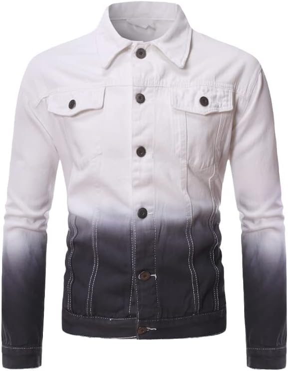 AAPAH High Street Bomber Denim Jacket Men Jean Coats Cotton Collar Long Sleeve Casual Black Cowboy Clothing