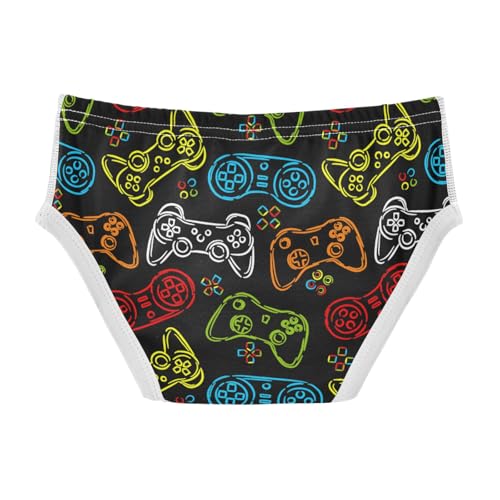 Boys' Exclusive Briefs Toddler Underwear 95% Combed Cotton Boxerbriefs 2T Game Controller Pattern 252