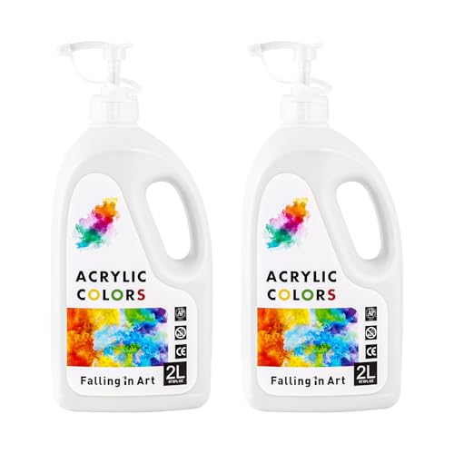 Falling in Art Titanium White Acrylic Paint, Large 135.2 Oz