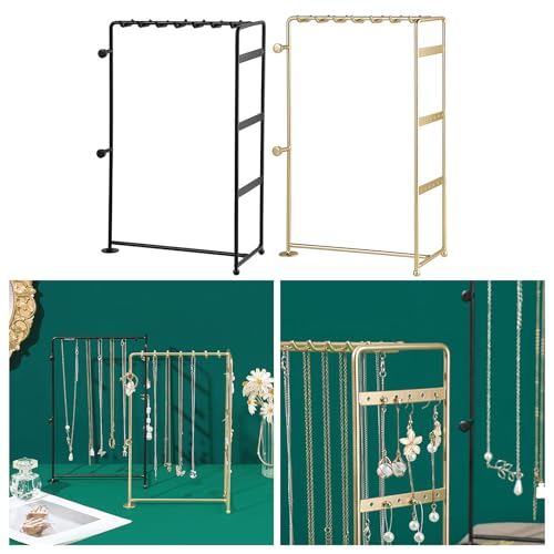 Présentoir à bijoux en fer compact porte-collier et boucles d'oreilles