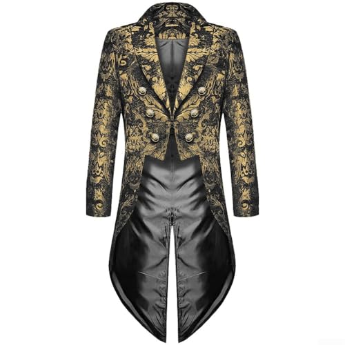 Manteau steampunk gothique punk homme veste longue coupe-vent costume victorien rétro