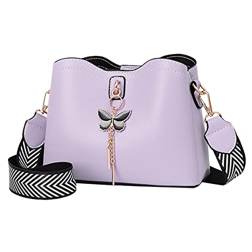 NIYUTA® Sacs portés Main Mode Femme Papillon Noeud PU Cuir Sacs portés épaule Sacs bandoulière Mauve