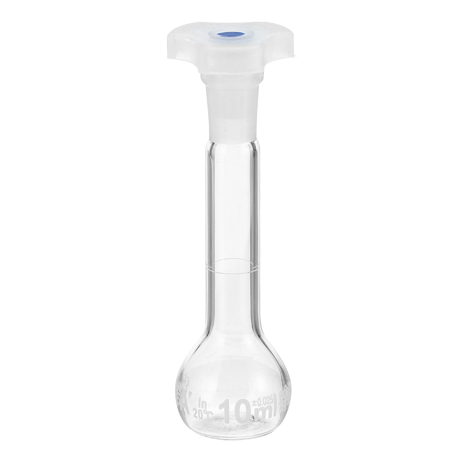 PATIKIL 10ml Volumetric Flask, 3.3 Borosilicate Glass Graduated Volumetric Measuring Flask with Plug Cap Tolerance 0.02ml for Lab Experiment, Clear