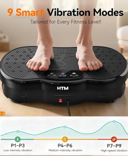 Vibration Plate Exercise Machine, Whole Body Shake Plate for Weight Loss Vibrating Platform with Resistance Bands Slot, 300 Lbs Capacity, 120-Speed, 9 Workout Modes for Home Fitness, Muscle Toning - Image 3