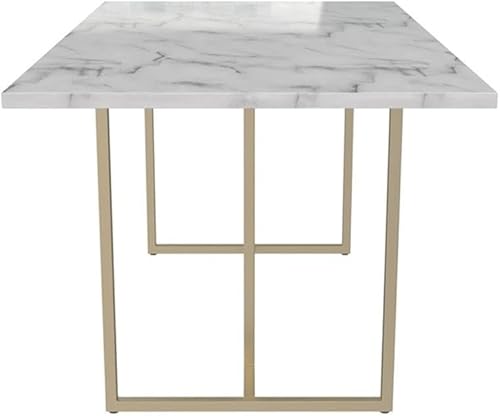 Miniatura 7 de CosmoLiving Astor - Mesa de comedor con patas doradas y parte superior de mármol blanco Blanco,Negro -