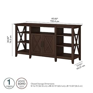 Bush furniture key west tall tv stand for 65 inch tv in bing cherry farmhouse entertainment center with storage  urban country home decor