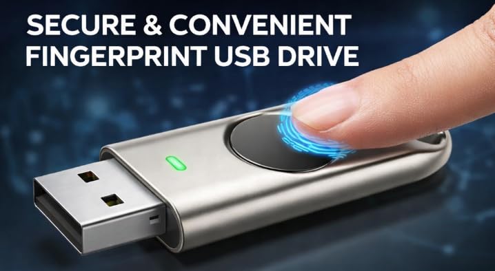 BioPass K50 Pro USB Security Key - Autenticador de dos factores - USB-A con FIDO U2F + FIDO2 - Biometric Fingerprinting - Help Prevent Account Takeovers with Multi-Factor Authentication