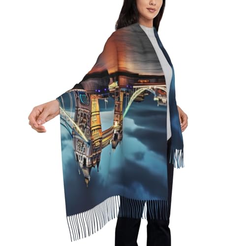 Écharpe sensation cachemire Tower Bridge à pompons, accessoire premium