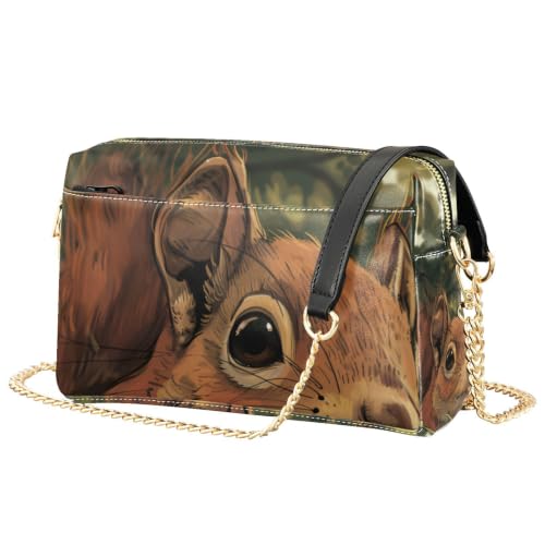 Sac à bandoulière écureuil femme petit sac main similicuir tendance