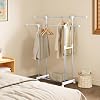WOLTU Porte-vêteents à Double Tringle Extensible, Portant à Vêteent sur roulettes, Réglable en