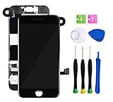 Premium Screen Replacement Compatible with iPhone 7 Plus 5.5 inch Full Assembly - LCD 3D Touch Display digitizer with Front Camera, Ear Speaker and Sensors, Compatible with All iPhone 7 Plus (Black)