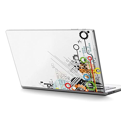 igsticker Surface Book2 Book3 15inch 専用 スキンシール サーフェス ブック 15インチ用 シール 006186 クール 歯車 カラフル