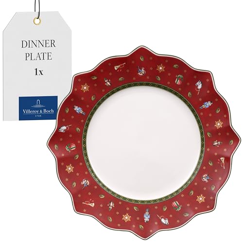 Villeroy & Boch – Toy's Delight Dinner Plate White/Red, Microwave Safe, Plate Large, Tableware, Dinnerware, Premium Porcelain