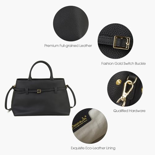 Bolso Satchel de Cuero para Mujer con Asa Superior miniatura 5