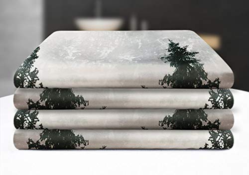 Canadian Smoky Mountain Cliff Outdoor Idyllic Photo Art Shower Curtain No Liner, National Parks Home Decor Curtain, Waterproof Polyester Fabric Bathroom Shower Curtain With Hooks 72" X 72" #TOP4