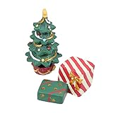 BESPORTBLE Mini Decoración Navideña para Acuario Dos Piezas, Adornos De Resina para Peceras, Decoración Navideña Portátil para Mesas y Escritorios