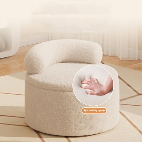 Tabouret ottoman peluche rangement pour optimiser les petits salons encombrés - 5