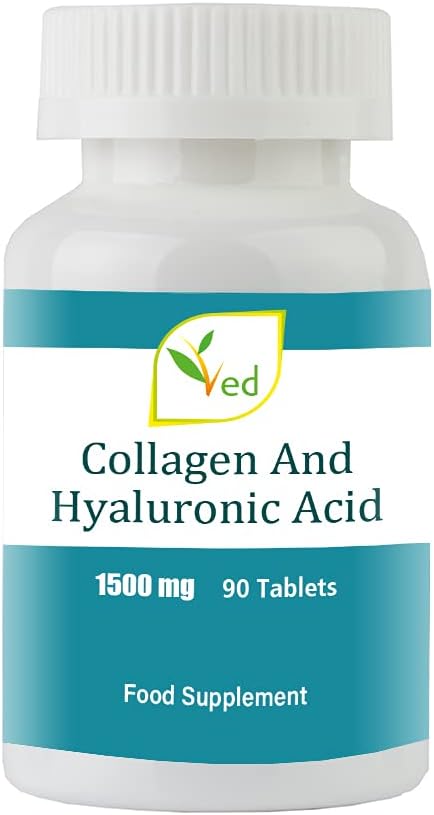 Ultra-Pure Dietary Supplement | Collagen Protein + Hyaluronic Acid | Collagen Supplement Promote Healthy Skin | 1500mg, 90 Tablets