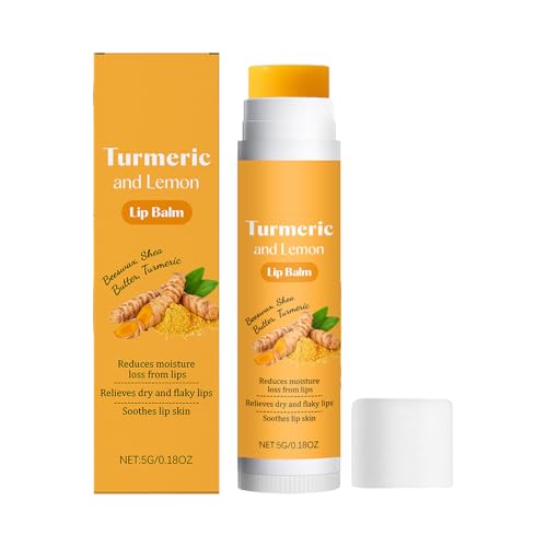 Lemon & Turmeric Lip Lightening Balm – Natural Hydrating & Brightening Lip Care for Dark Lips, Smooth and Even-Toned Lips, Exfoliator Scrub for Elasticity, Long-Lasting Moisturizer (1)