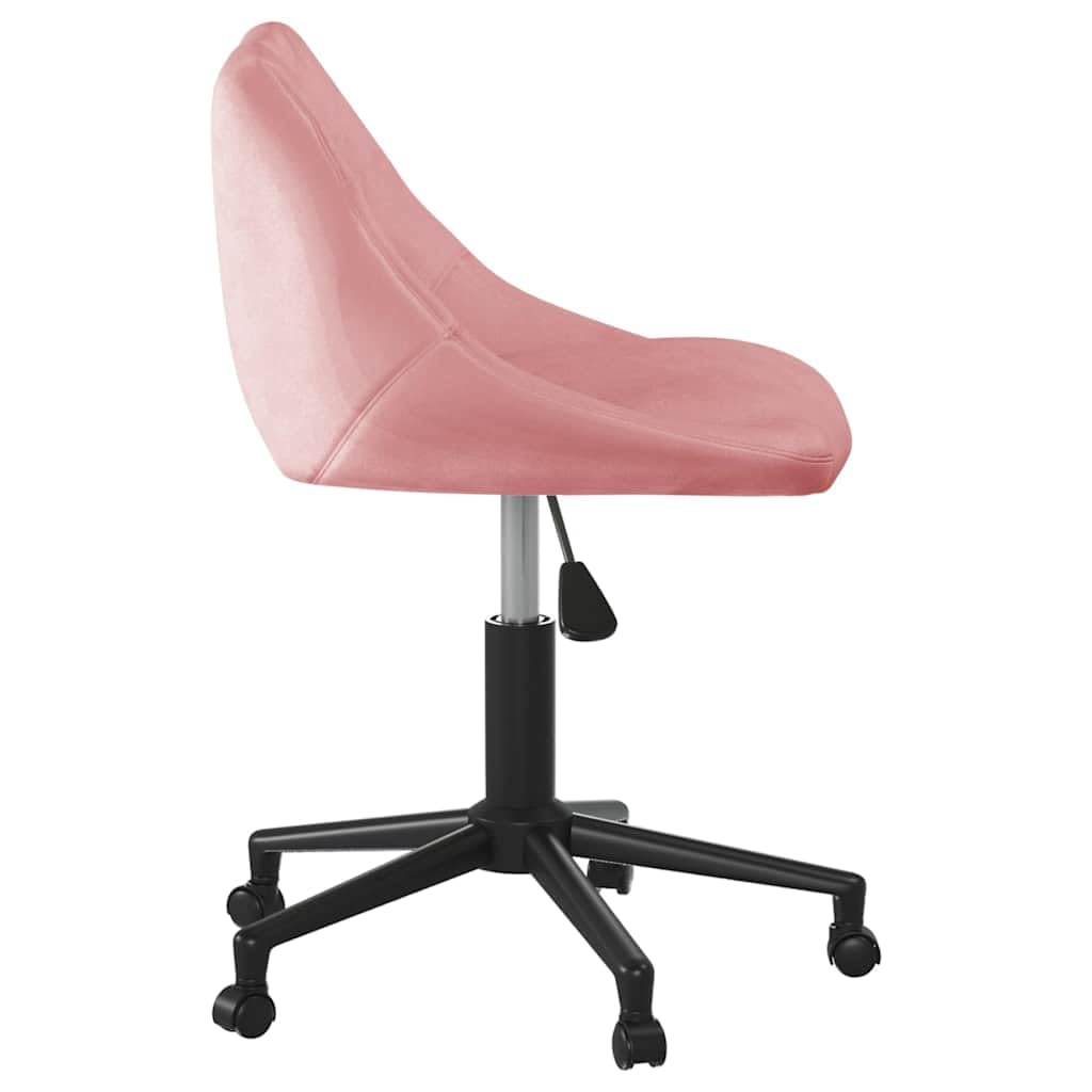 Sedia girevole in velluto rosa per sala da pranzo, regolabile in
