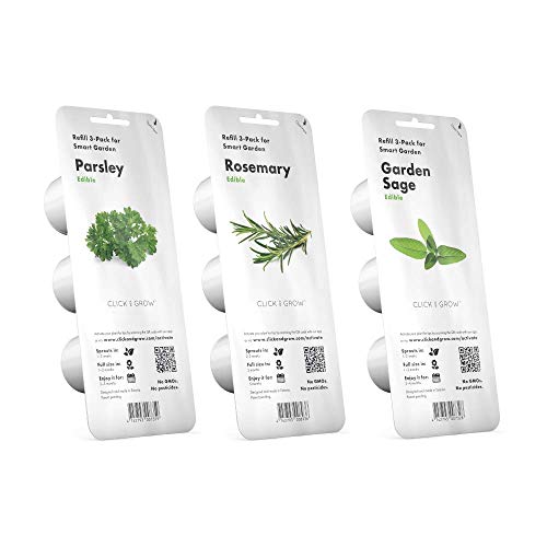 Click & Grow Starter Pack - Ensemble de 3 packs de capsules pour Smart Garden 3 et Smart Garden 9 C & G: persil, romarin et sauge