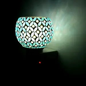 Tara Enterprises (09) Ceramic Aroma Diffuser | Kapoor Dani Night Lamp Multi Functional Essential Oil Camphor Burner for Fragrance with Switch On/Off Button for Heating