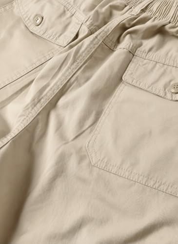 Image of Vogaan Casual Solid Men's Regular Fit Drawstring Cargo Pants with Multiple Pockets | Cotton Cargos for Men